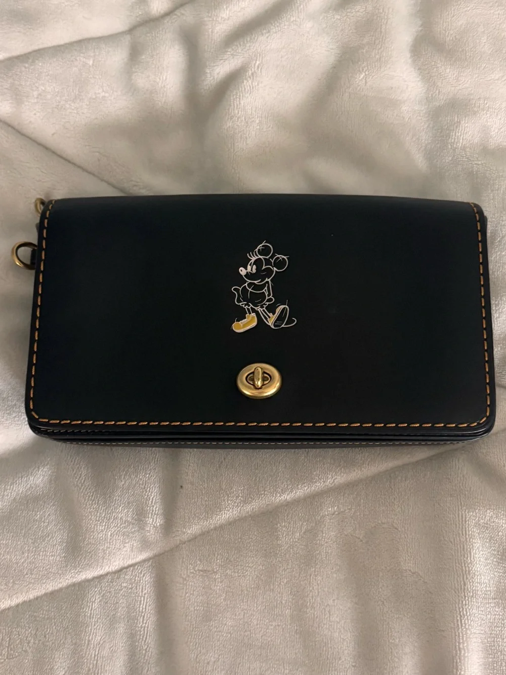 Coach x Disney Mickey Mouse Dinky Crossbody Bag Black Leather